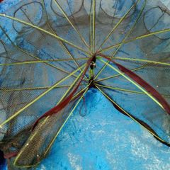 2 x Umbrella Folding Fish Trap Bait Net  Multi-Hole, Never Used