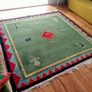 hand-knotted green Gabbeh rug Image 3