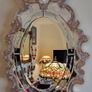 Murano Glass Pink Flowers Large Venetian Triple Bevelled Wall Mirror Made in Italy Image 2