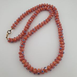 Vintage Venetian Style Tiny Tire shape Eyes Glass Beads Necklace