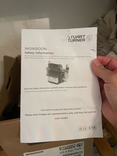 Pump- Stuart Turner Monsoon S3 Twin