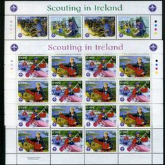 2002 Ireland 75th Anniversary of Irish Scouting Commemorative Stamps Sheetlets Plate 1B1B1B1B Mint Never Hinged (MNH)