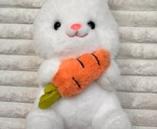 White Bunny Plush with Carrot approx. 25 cm. Used Please see photos
