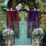 2 Pack Halloween Hanging Grim Reapers, 41inch Halloween Hanging Skeleton Ghost Halloween Flying Ghost Scary Halloween Hanging Decorations for Haunted House Props Decor purple and red Image 4