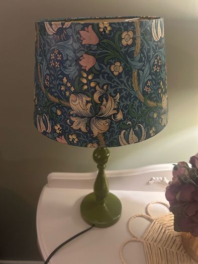 Pair of upcycled lamps with William Morris design