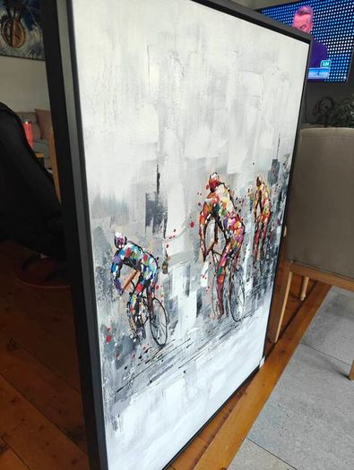 Large Contemporary Cycling Canvas