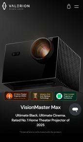3000e / Valerion VisionMaster MAX by AWOL Triple Laser Projector 4k, IMAX Enhanced, 3500 ISO Lumens, 50000:1 Contrast, 0.9-1.5x Optical Zoom, HDR10+, Warranty  2yr+1, gimbal, pair of 3D glasses  [SEALED] +120" screen
