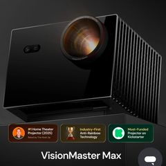 Valerion VisionMaster MAX by AWOL Triple Laser Projector 4k, IMAX Enhanced, 3500 ISO Lumens, 50000:1 Contrast, 0.9-1.5x Optical Zoom, HDR10+, Warranty  2yr+1, gimbal, pair of 3D glasses  [SEALED] +120" screen