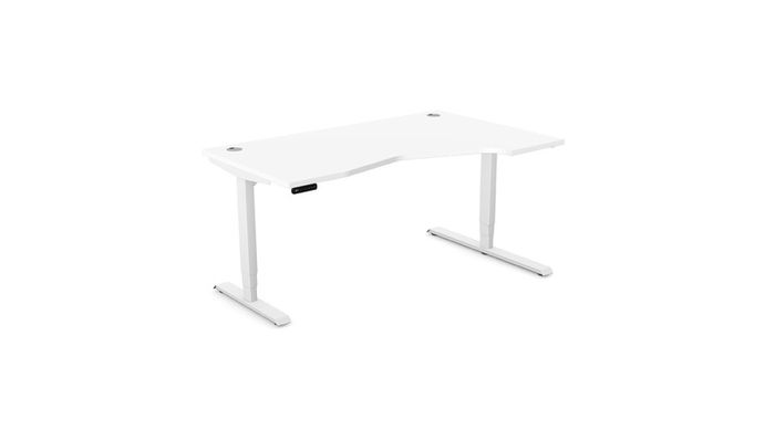 Leap Electric Height Adjustable desk Radial top 1600x1000