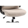 Ergonomic Office Chair Computer Chair Executive Office Chair with Flip Up Armrest High Back Rocking Function Height Adjustable Comfortable Desk Chair for Home Office Fabric Cream Image 3