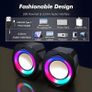 USB Wired Computer Speakers for Desktop PC  2.0 Wired Speaker for Monitor, Powered PC Speakers with 3.5mm JackBlack Image 4