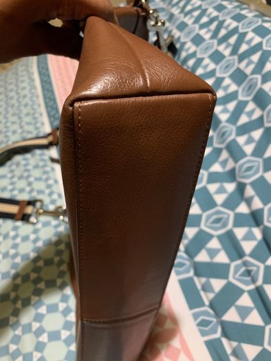 Men Coach Foldover Leather Tote Bag