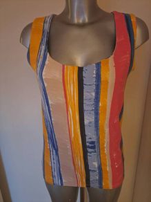 Zara elastic multi colour top size L UK 12/14 EU40/42 Perfect condition Postage included
