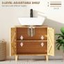 Bamboo Bathroom Under Sink Cabinet with Adjustable Shelf for Basin without Pedesta Image 5