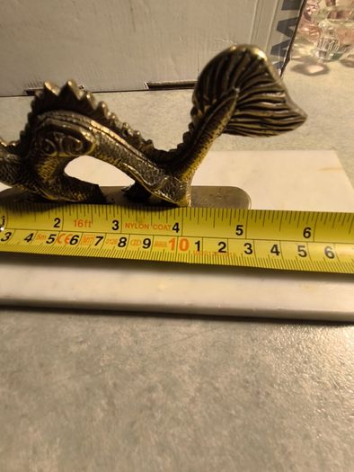 Vintage Brass Dragon on plinth of marble