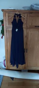 New Max Mara silk halter neck evening dress never worn _ deep purple