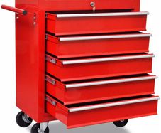 Workshop Tool Trolley 5 Drawers Red