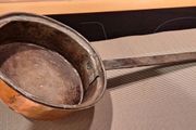 Antique copper pot with handle