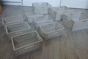 9 x Foldable storage crates 6 x small and 3x medium 6e for the lot