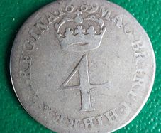 England  1689 William and Mary 4 pence maundy  Coin Fine condition