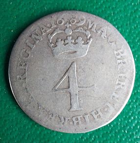 England  1689 William and Mary 4 pence maundy  Coin Fine condition