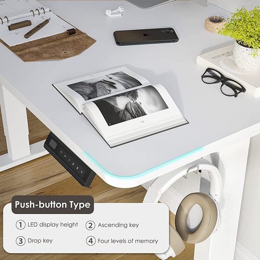 Electric Height Adjustable Standing Desk Sit Stand Desk with Whole Board for Home Working
