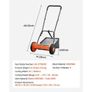 Push Reel Lawn Mower 35 cm, 5 Blades Manual Push Mower No Motor, 15-45 mm Adjustable Cutting Height, Walk-Behind Lawn Mowers with Grass Image 6
