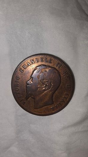1862 Italian 10 centesimi M mint mark