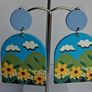 Clouds Over Sunflower Arch Earrings Image 8