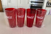 Coca Cola American Plastic Glasses x 4