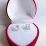 Vintage Sterling Silver 925 Round CZ Stud Earrings 1,79g Image 3