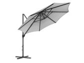 Rotatable Parasol, Cantilever Parasol, 300 cm, 28 Solar LED Lights, UPF 50, Garden Umbrella, 360Rotatable, Tilt Angle Infinitely Adjustable, with Crank, Cross Base