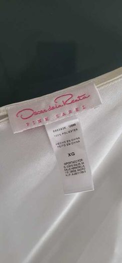 Oscar de la Renta Pink Label Vintage White Satin Nightwear Sz XG (Fit 12-14UK)