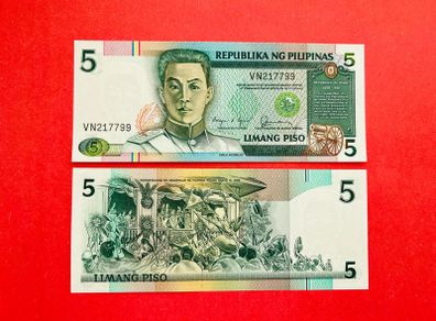 Philippines. 5 Piso. (1985 - 1990 ) Pick 168b ( Uncirculated )