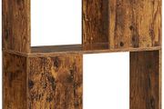 _Bookcase, symmetrical design, open compartments, storage cabinet, for office, living room, bedroom, 60 x 24 x 127 cm, vintage brown