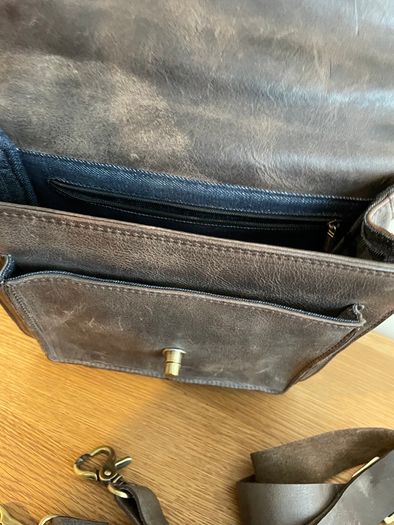 Handmade Brown Leather Cross-Body Bag