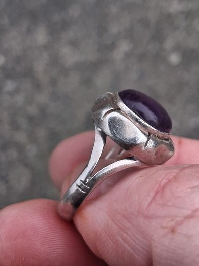Vintage Amethyst Sterling Silver Ring(7.2g)