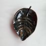 Handmade ceramic rings dish - dark leaf NEW Image 2