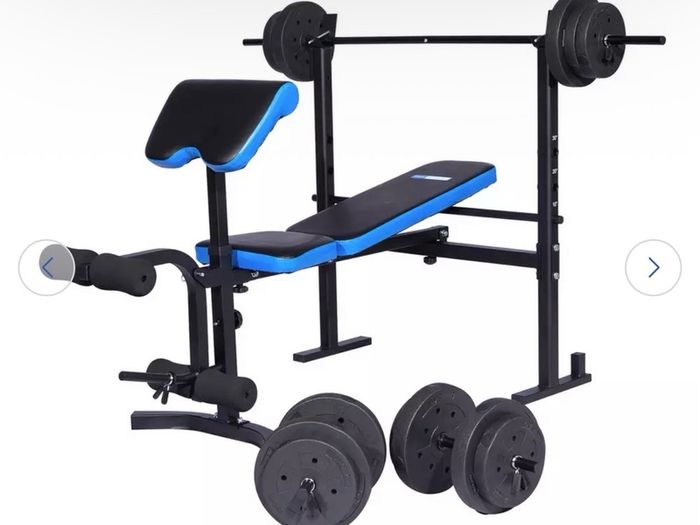 Pro Fitness Folding Workout Bench with Weights