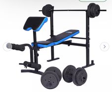 Pro Fitness Folding Workout Bench with Weights