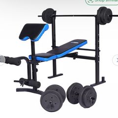 Pro Fitness Folding Workout Bench with Weights