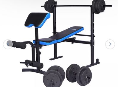 Pro Fitness Folding Workout Bench with Weights