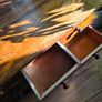 Large solid hardwood coffee table. Image 2