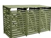 Wheelie Bin Cover  3 Bay Forest Green