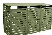 Wheelie Bin Cover  3 Bay Forest Green