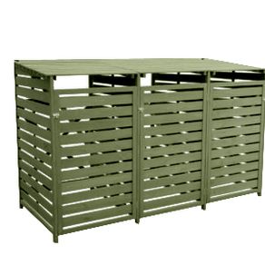 Wheelie Bin Cover  3 Bay Forest Green