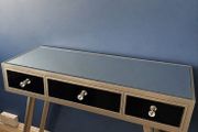 Silver Glass Table with Diamonte Handles
