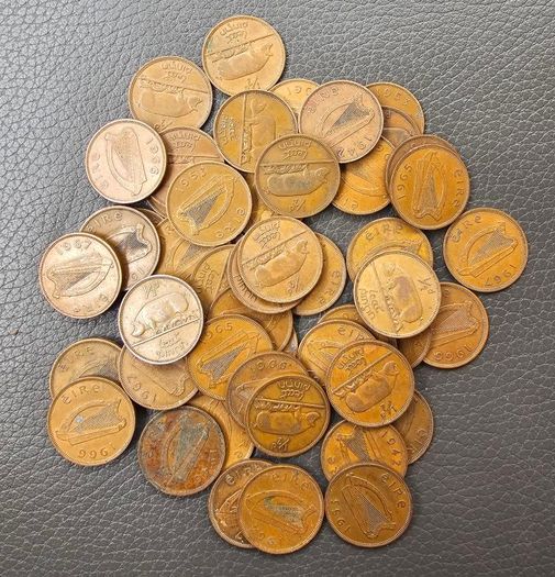 Ireland 1940s to 1960 Mixed Date 1/2 Half Penny Coin Lot Over 50 Coins
