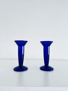 cobalt blue candle holder