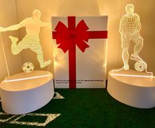 2x Football player 3D Visualisation Light Lamp - Plug-In